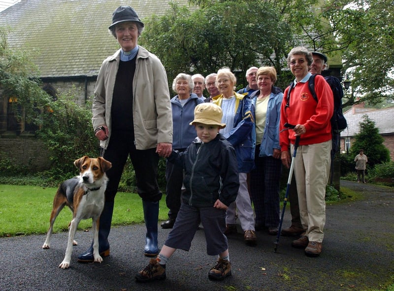 Rev Rosemary Nixon was leading the way when members of the congregation at All Saints Church joined her on a sponsored walk in Cleadon in 2004.