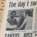 From The Star on February 24, 1972 - Tommy Craig swaps shirts with Pele 