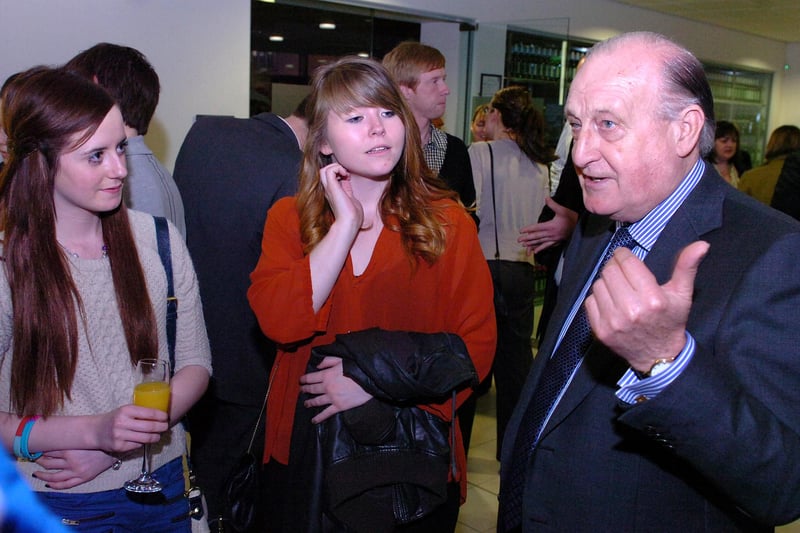 Sir John Hall chats with young members of the Hartlepool Sporting Association at an event to mark his appointment as Patron. Who remembers this from 2012?