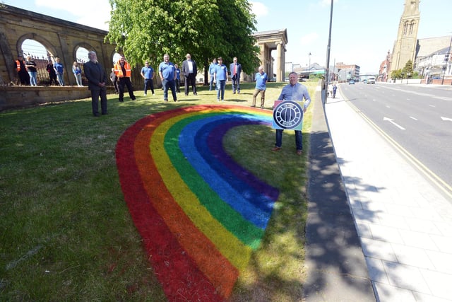 The Fans Museum was one of many organisations in the city that paid tribute to the NHS during the pandemic. 
It created a NHS rainbow dyed in the grass on its embankment overlooking one of the main approaches to the city centre.