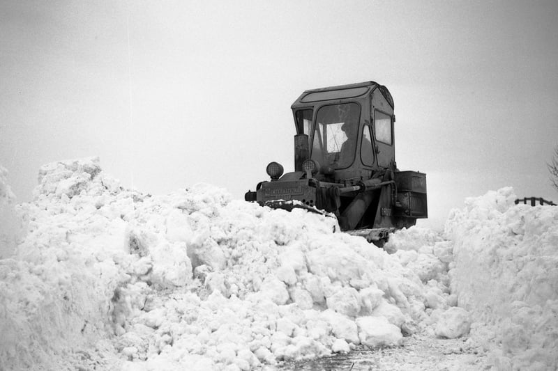A digger battles against the huge drifts on the outskirts of Sunderland. Sheila Graham said: "Remember trying to get from Penshaw to Murton with groceries for my parents. Had to turn back when nearly at the Station. Fortunately Mam always kept a good pantry."