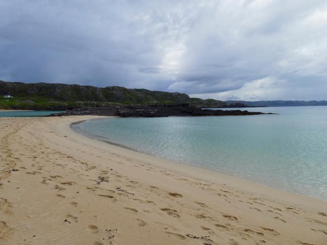 “Really beautiful beach, with white sand and lovely blue water. It was very windy when we visited but it was great to stand on the rocks and watch the waves hitting - lots of gannets diving about as well which made for good pictures.”
