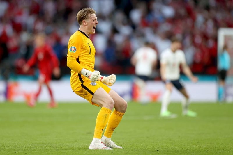 Jordan Pickford has been a standout performer for the Three Lions at Euro 2020, keeping five clean sheets in his first five matches and only conceding one goal overall. The Everton stopper is guaranteed to win the golden glove. 

(Photo by Carl Recine - Pool/Getty Images)