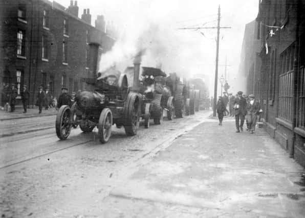 Traction Engines used in towing 100 ton Hammer Block,  Pond Street, c. 1920