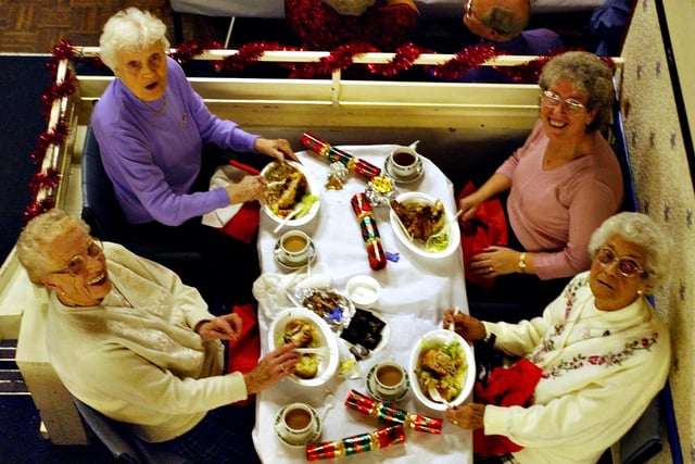 These Blackfell pensioners were tucking into Christmas treats at their annual party in  the Whitehouse Social Club in 2003. Can you spot anyone you know?