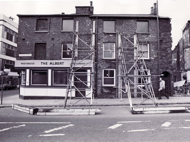 A view of The Albert pub, Division Street, Sheffield, pictured in 1978, formerly one of the most prominent pubs in the city centre.