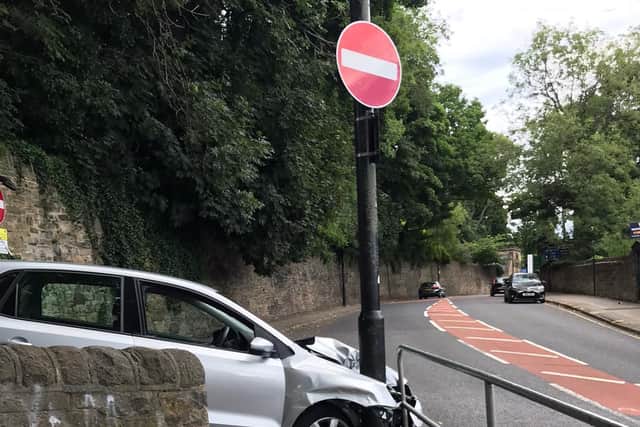 An elderly couple crashed their car into a lamppost on Heavygate Road earlier today.