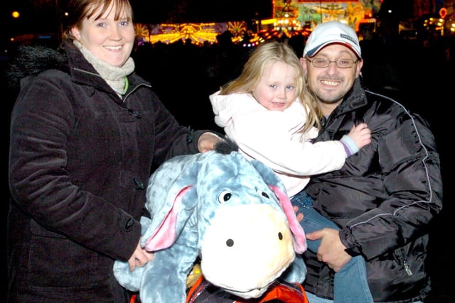 Andrea Wright, Lauren Wright, aged 4 and Michael Roberts from Longley at After Dark in 2004