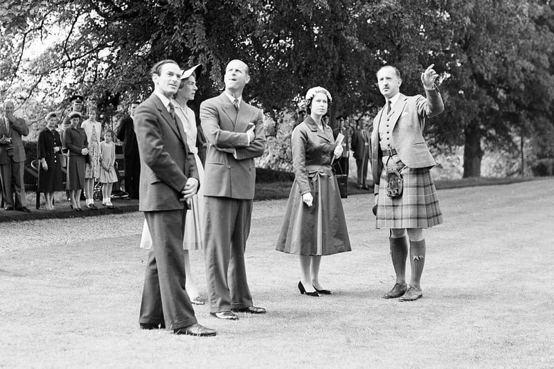 Queen Elizabeth II and Prince Philip, in the grounds of Falkland Palace