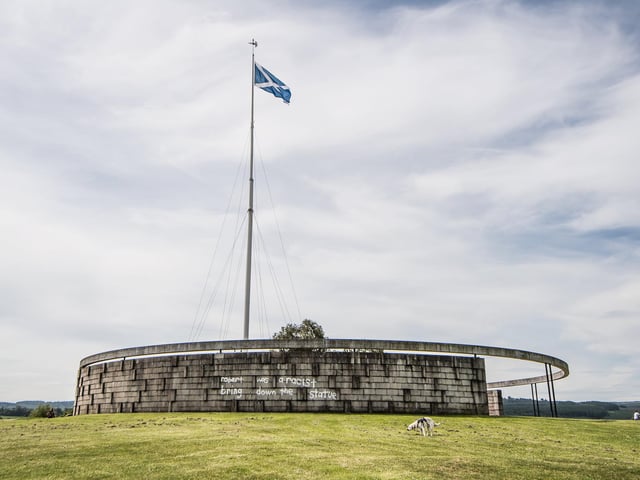 The graffiti labeled Robert a “racist king”, and called for the statue’s removal.