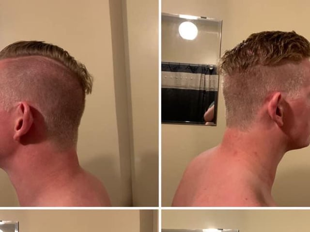 Amiee Leigh Braithwaite cut this gentleman's hair during the first national lockdown.