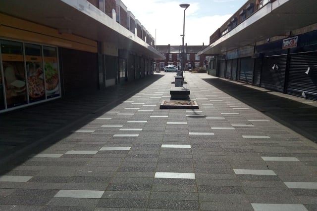 No signs of life at the Mountbatten Shopping Centre.