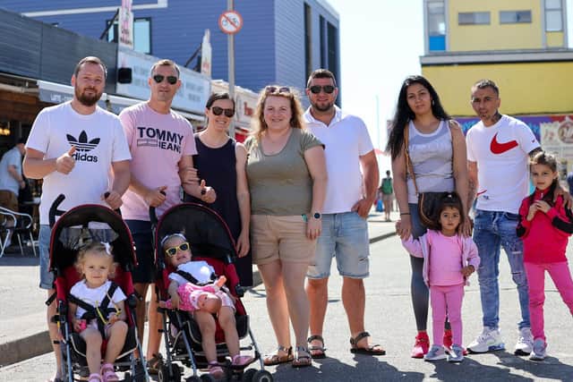 The self titled Romanian Crew who had travelled down from London to spend the day in Southsea. Picture: Alex Shute