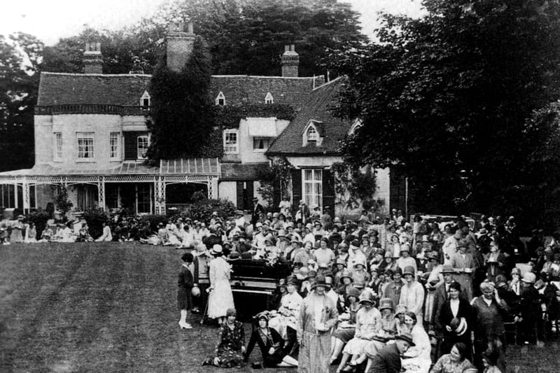 Garden party at Wymering Manor, Wymering, Portsmouth, in the 1920's.
