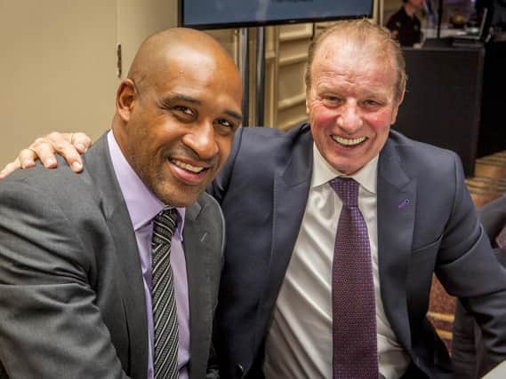 Brian Deane with old Blades boss Dave Bassett at The Star Football Awards 