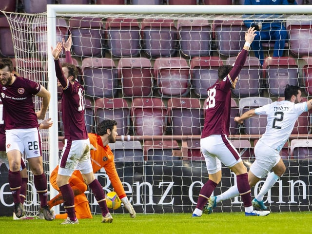 Regan Tumilty turns away after making it 3-0 to Raith.
