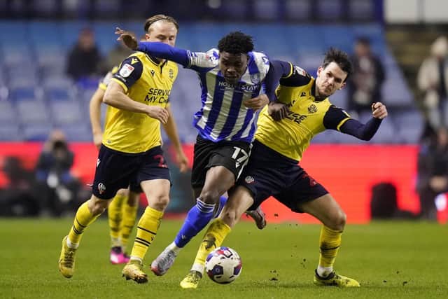 Fisayo Dele-Bashiru had his moments in Sheffield Wednesday's draw with Bolton Wanderers. Photo: Danny Lawson/PA Wire