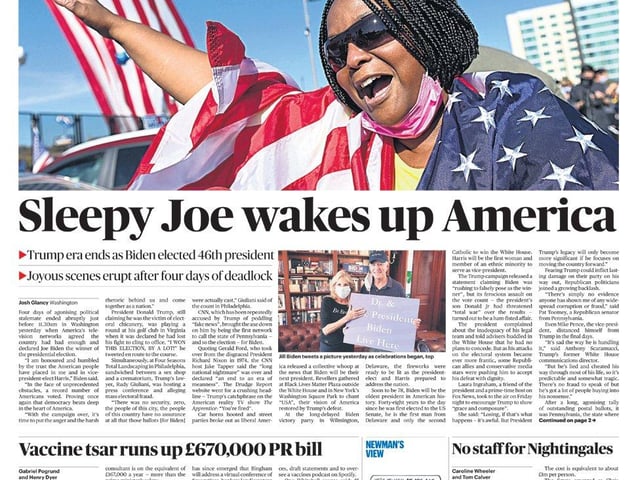 The Sunday Times has fun with the nickname used  by Donald Trump to mock Joe Biden