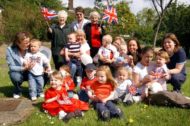 Are you pictured in this 2005 Little Fishes Mother and Toddler Group VE Day party photo?