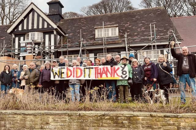 Campaigners celebrating the Rose Garden Cafe partial reopening in December 2022. Sheffield City Council is now aiimng to create a partnership to restore the building. Picture: Andy Kershaw