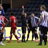 Liam Shaw sent off in Reading clash.