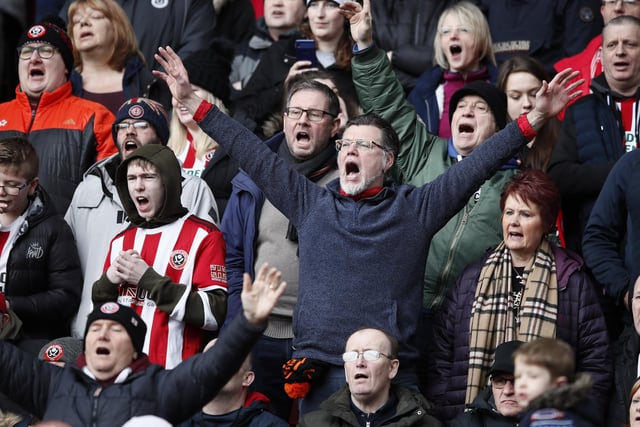 Blades fans singing loud and proud during their side's 1-0 win over Norwich City.