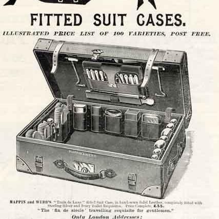 Advertisement for fitted suit cases, Mappin and Webb Ltd, 1898