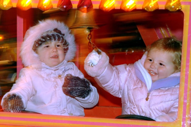 Pictured are Lucy Hitchcock aged 4 and Aimee Brudzinska aged 1 both from Mansfield.
