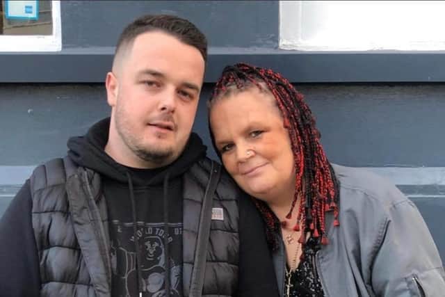 Picture shows Bradley Kirk, from Norfolk Park, Sheffield, with mum Sylivia, from Gleadless, who died earlier this year after a battle with cancer. Bradley is to take a skydive in her memory, which his mum originally hoped to do with him