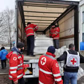 Olenovka, Ukraine. On February 25th, we responded to urgent water needs, providing over 16,000 litres of drinking water in Olenovka village in Donbas in the east. Credit: Svitlana Kuznetsova/ ICRC