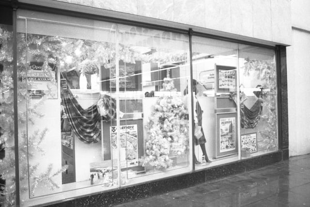 The Christmas window at Binns in Hartlepool in the 1980s.