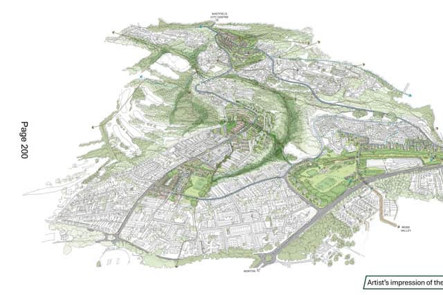 A map of regeneration plans from a Gleadless Valley Regeneration Board document