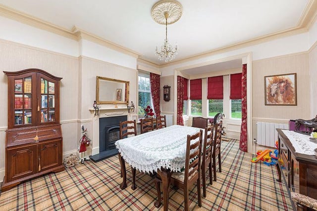 This stunning royal dining room is fit for the perfect dinner party.