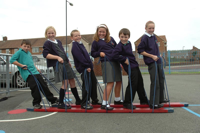 Flashback to 2008 and these pupils were working out how to stay upright as they walked on a rope ski. Remember this at St John Vianney Primary School?