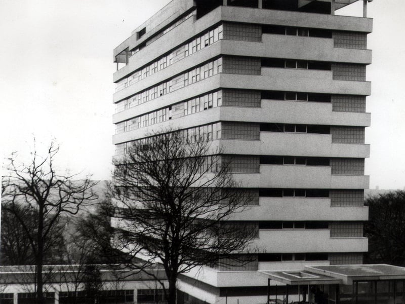 Completed in 1965, the  fifteen-storey, 48m high Hallam Tower Hotel, in Broomhill, could be seen all across the city, and still remains, although now as flats.