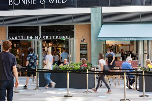Bonnie & Wild is a Scottish marketplace packed with more than a dozen food stalls, three bars, and a designated dining area. Enjoy sourdough from East Pizza, vegan dishes from Erpingham House and gelato from Joelato.