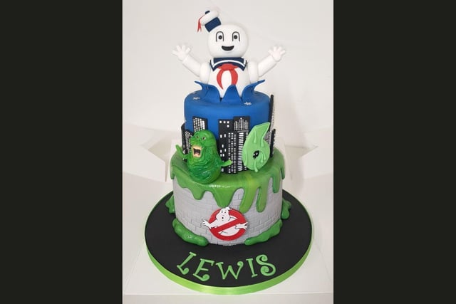 This two-tiered cake is one for all Ghostbusters fans.