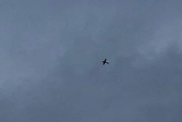 A police plane is in the skies above Sheffield this evening.