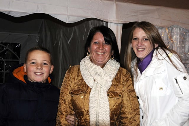 Joanna Carr (centre) with Michael Carr 10, and Stacey Carr, 23, at the Seaham firework show in 2012.