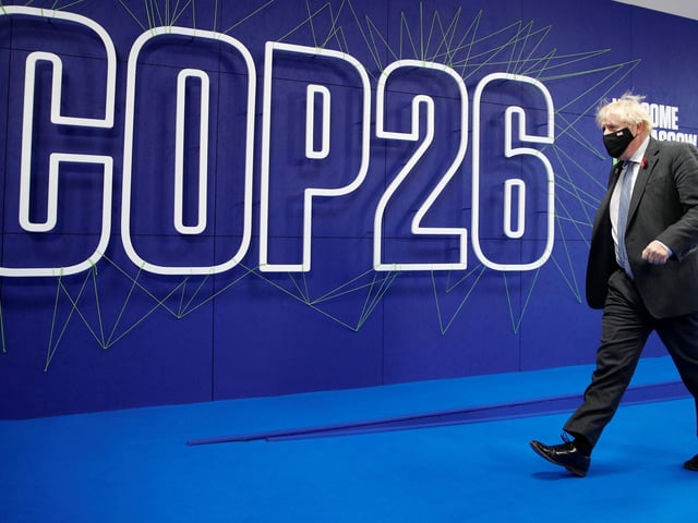 Prime Minister Boris Johnson returned to the Cop26 summit at the Scottish Event Campus (SEC), where countries are meeting for the latest round of UN talks to drive action on averting dangerous climate change. Photo credit: Phil Noble/PA Wire