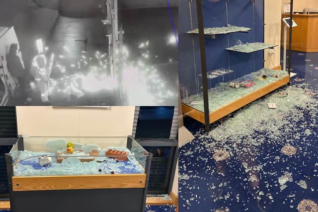 Thieves broke into Sheffield Assay Office in Hillsborough and stolen silverware worth around £100,000 on Sunday, January 15. These photos show the moment they were caught on CCTV using an angle grinder to cut through the perimeter fence and the aftermath of the break-in