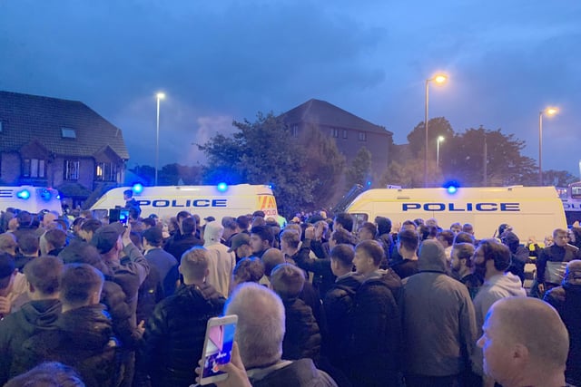 Police ran their 'biggest ever football operation' in Hampshire on September 24 as Pompey played Southampton at Fratton Park for the third round of the Carabao Cup.

Pictured is: Police after the match where the Blues lost 4-0.

Picture: Ben Fishwick (240919-9815)