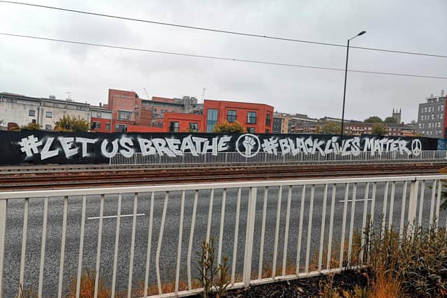 A huge 'Black Lives Matter' mural has appeared on Netherthorpe Road in Sheffield (photo: Marcus Method).