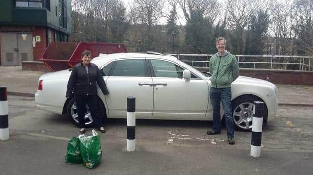 800kg of groceries were delivered to people in Gleadless Valley using a white Rolls Royce