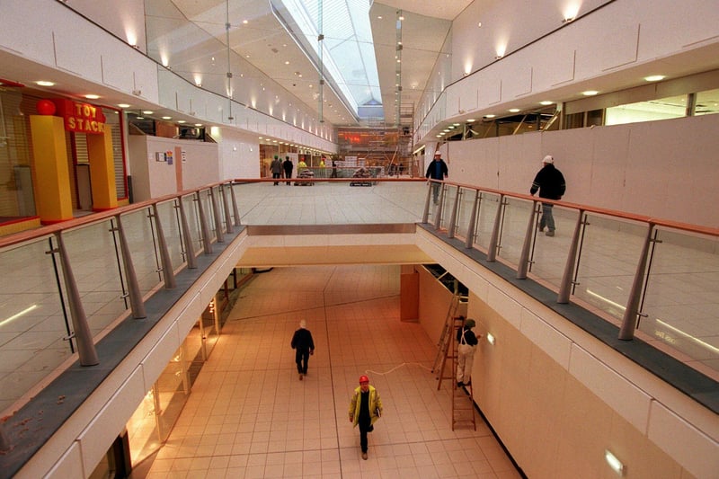 An empty Buchanan Galleries as  preparations continue for the opening. 