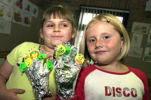 Children at Woodlands Library. The theme for their Summer activity event was aliens at your fingertips. 2002.