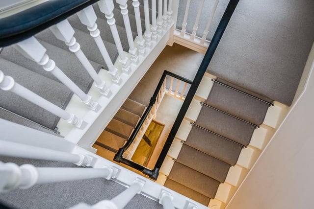 The house is set over four storeys, there is also a glass floor which looks into the basement from the hallway.