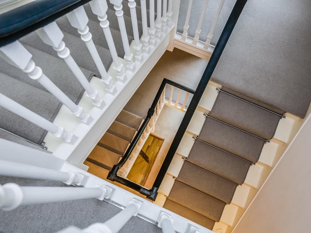 The house is set over four storeys, there is also a glass floor which looks into the basement from the hallway.