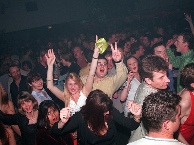People partying the night away at Paradise club in the Pyramids in Southsea in 1999.