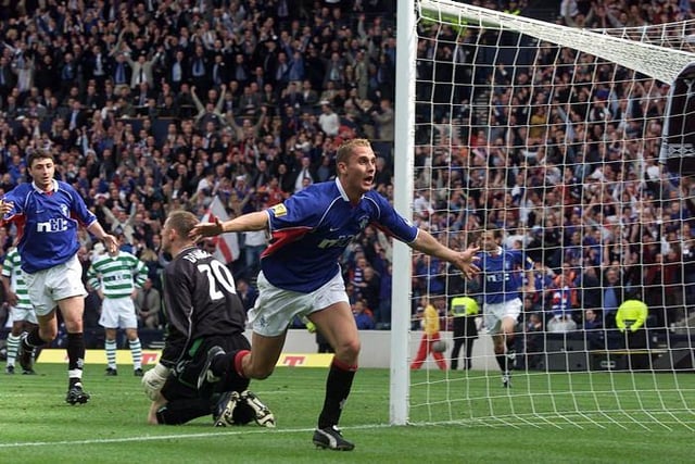 2001-02
Peter Lovenkrands' double was completed with a memorable diving header that clinched the Tennent's Scottish Cup in the most dramatic fashion at Hampden on May 4, 2002